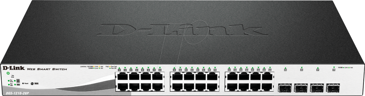 D-LINK D12128MPE - Switch, 28-Port, Gigabit Ethernet, managebar, PoE von D-Link