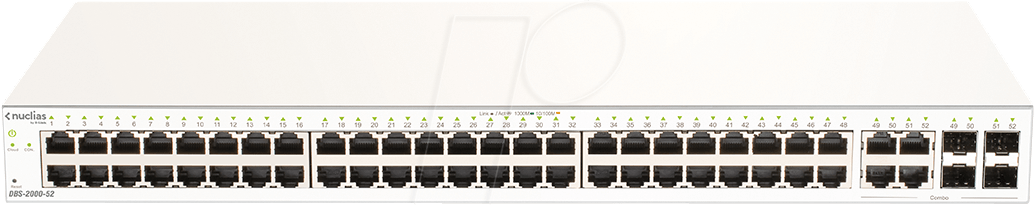 D-LINK DBS200052 - Switch, 52-Port, Gigabit Ethernet, 4x RJ45/SFP von D-Link