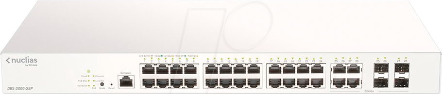 D-LINK DBS20028P - Switch, 28-Port, Gigabit Ethernet, RJ45/SFP, PoE+ von D-Link