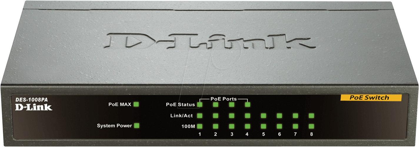 D-LINK DES1008PA - Switch, 8-Port, Fast Ethernet, PoE von D-Link