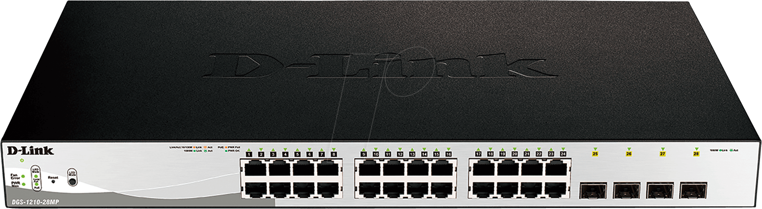 D-LINK DG12128PE - Switch, 28-Port, Gigabit Ethernet, PoE+, 4x SFP+ von D-Link
