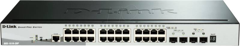 D-LINK DG15128PE - Switch, 28-Port, Gigabit Ethernet, PoE+, 2x SFP, 2x SFP+ von D-Link