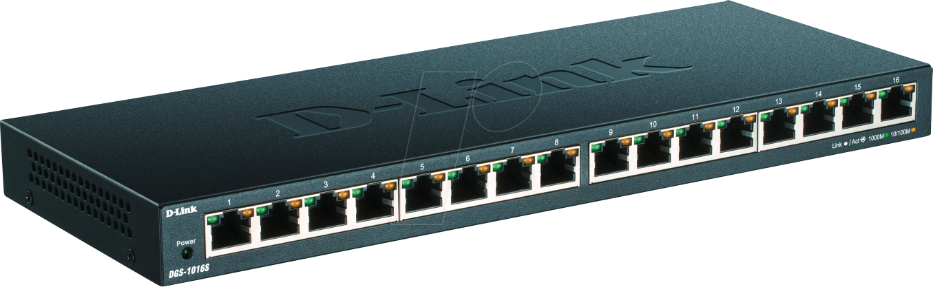 D-LINK DGS-1016S - Switch, 16-Port, Gigabit Ethernet von D-Link