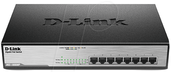 D-LINK DGS1008MP - Switch, 8-Port, Gigabit Ethernet von D-Link