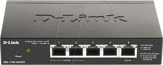 D-LINK DGS115PD2 - Switch, 5-Port, Gigabit Ethernet, PoE powered von D-Link