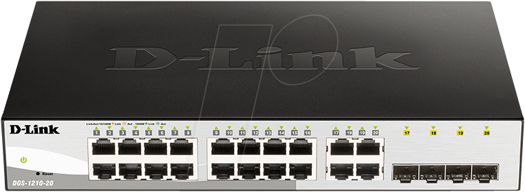 D-LINK DGS12102E - Switch, 20-Port, Gigabit Ethernet, 4x RJ45/SFP von D-Link