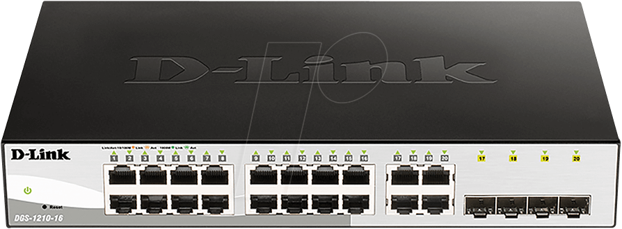 D-LINK DGS12116E - Switch, 20-Port, Gigabit Ethernet, 4x RJ45/SFP von D-Link