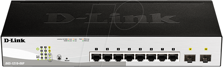 D-LINK DGS1218PE - Switch, 10-Port, Gigabit Ethernet, PoE+, 2x SFP von D-Link