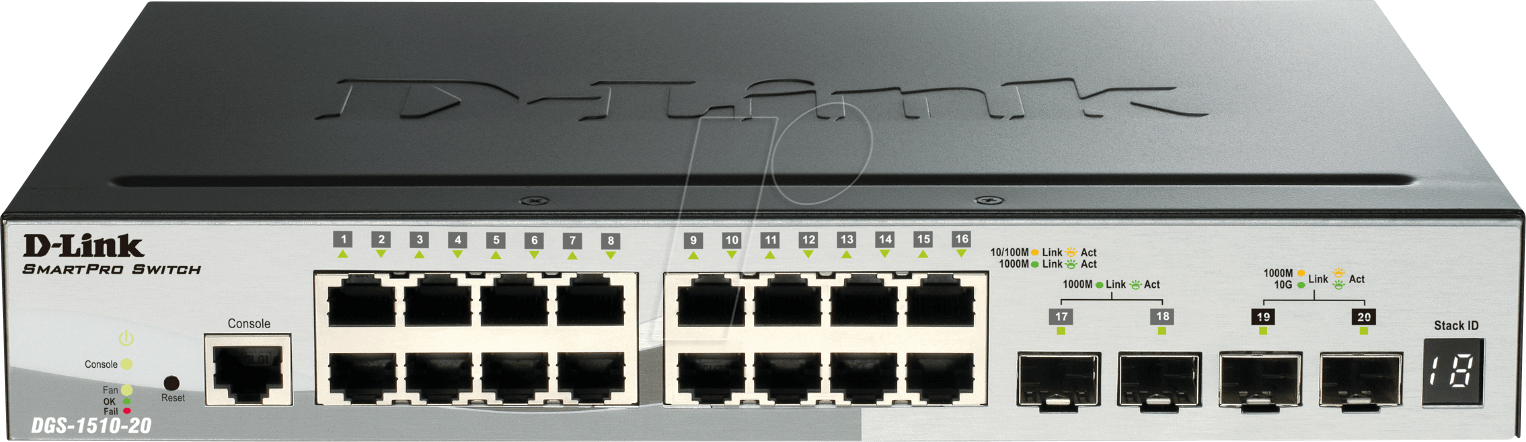 D-LINK DGS15102E - Switch, 20-Port, Gigabit Ethernet, 2x SFP, 2x SFP+ von D-Link