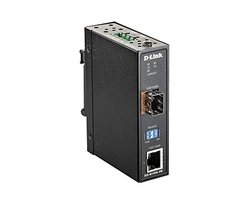 D-LINK DIS-M100G-SW Gigabit Ethernet Industrie SFP Medienkonverter 10/100/1000 Mbit/s schwarz von D-Link