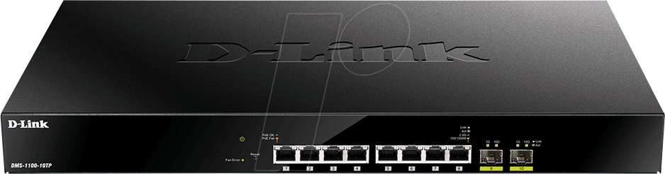 D-LINK DMS110010 - Switch, 10-Port, 2,5 Gigabit Ethernet, SFP+, PoE+ von D-Link