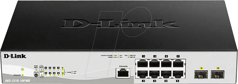 D-LINK G121010P - Switch, 10-Port, Gigabit Ethernet, PoE, SFP von D-Link