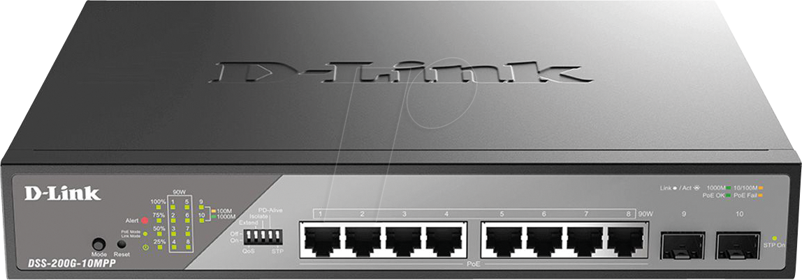 D-LINK S20G10MPP - Switch, 10-Port, Gigabit Ethernet, PoE++, SFP von D-Link