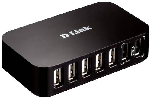 D-Link DUB-H7/E 5+2 Port USB 2.0-Hub mit Schnellladeport Schwarz von D-Link