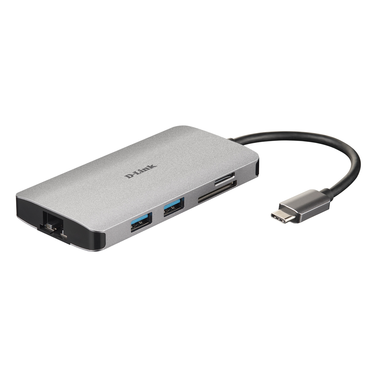 D-Link 8-In-1 USB-C Hub (DUB-M810) [3x USB 3.0, 1x HDMI, 1x USB-Typ C/Thunderbolt 3, 1x Gigabit LAN, Dual-Slot Kartenleser] von D-Link