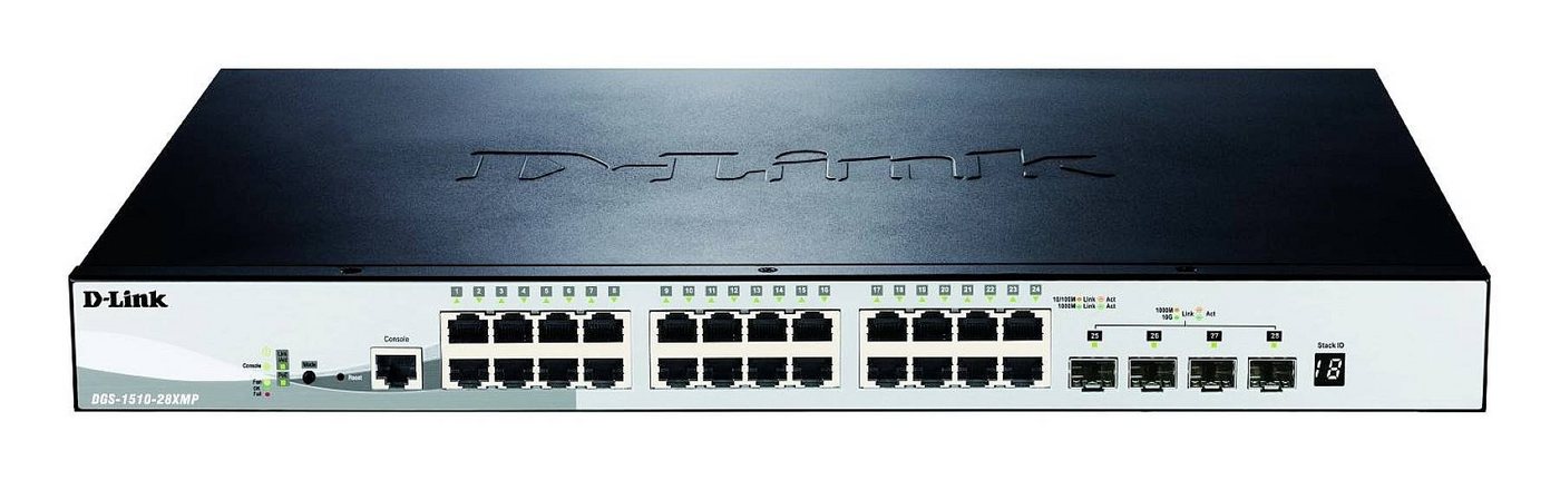 D-Link D-LINK 28-Port Smart Managed PoE+ Gigabit Stack Switch 4x 10Gdlink, gre Netzwerk-Switch D-Link D-LINK 28-Port Smart Managed PoE+ Gigabit Stack Switch 4x 10Gdlink, gre Netzwerk-Switch von D-Link