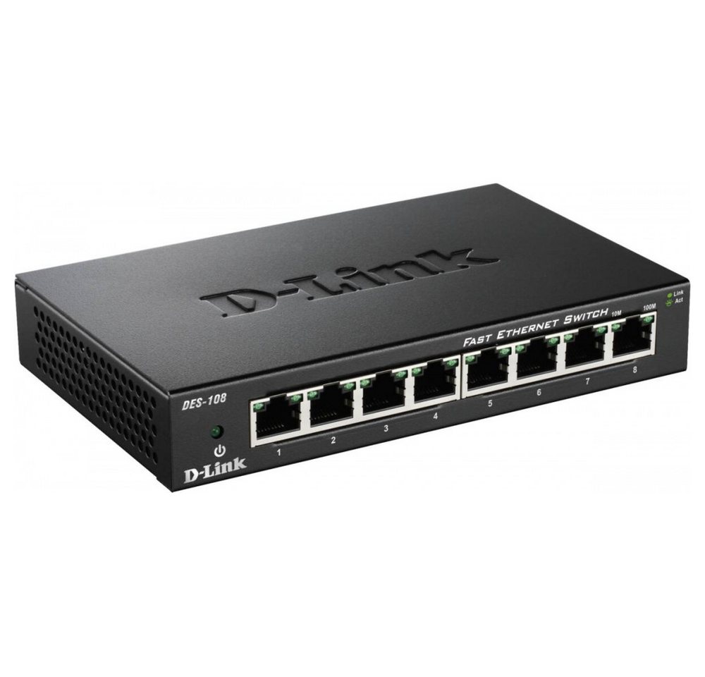 D-Link D-Link DES-108 8-Port Ethernet Switch WLAN-Router, Robustes und kompaktes Design D-Link D-Link DES-108 8-Port Ethernet Switch WLAN-Router, Robustes und kompaktes Design von D-Link