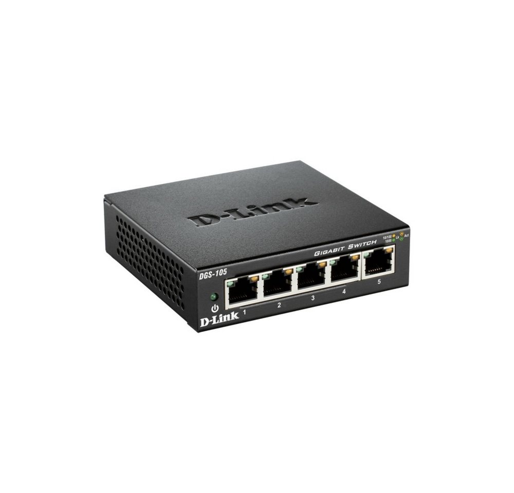 D-Link D-Link DGS-105 5-Port Gigabit Switch für Desktop. Netzwerk-Switch (Unmanaged Switch für einfache Nutzung) von D-Link