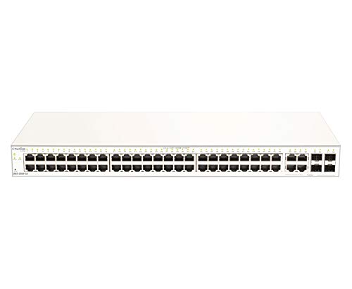 D-Link DBS-2000-52 Cloud Managed Gigabit Smart Switch (52 Ports, davon 48x1G 10/100/1000 Mbit/s Ports, 4 x Glasfaser SFP/Combo Slots, Metallgehaüse, Nuclias, Aktion) von D-Link