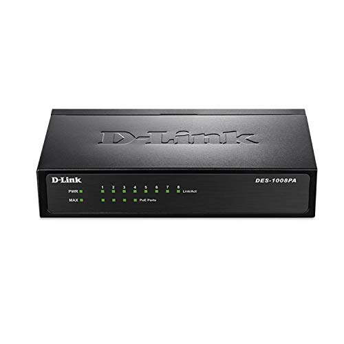 D-Link DES-1008PA Netzwerk Switch 8 Port 100MBit/s PoE-Funktion von D-Link