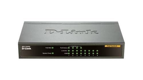 D-Link DES-1008PA Netzwerk Switch 8 Port 100MBit/s PoE-Funktion von D-Link
