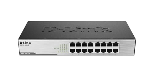 D-Link DES-1016D 16-Port Fast Ethernet Switch (10/100 Mbit/s-Anschlüsse, bis zu 200 Mbit/s im Full-Duplex-Modus) von D-Link