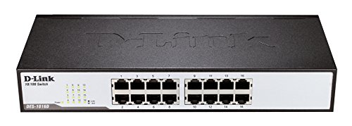 D-Link DES-1016D 16-Port Fast Ethernet Switch (10/100 Mbit/s-Anschlüsse, bis zu 200 Mbit/s im Full-Duplex-Modus) von D-Link