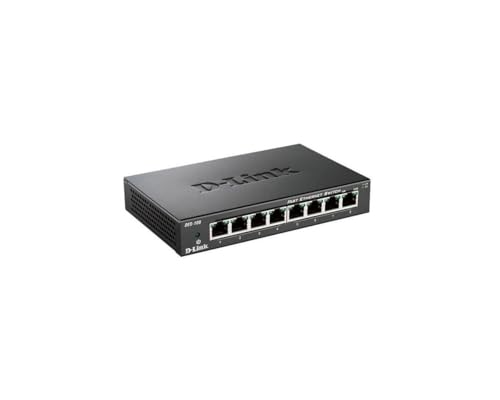 D-Link DES-108 8-Port Layer2 Fast Ethernet Switch Metall (10/100 Mbit/s, einfache Plug & Play-Installation, automatische MDI/MDIX-Anpassung, automatische Geschwindigkeitserkennung, lüfterlos) von D-Link