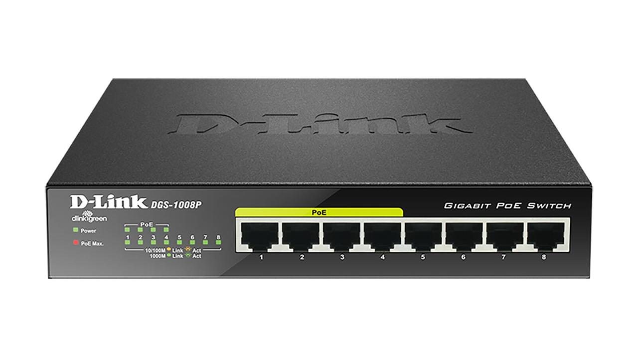 D-Link DGS-1008P 8-Port Gigabit 68W PoE Switch von D-Link