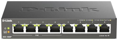 D-Link DGS-1008P Netzwerk Switch 8 Port 1 GBit/s PoE-Funktion D-Link DGS-1008P Netzwerk Switch 8 Port 1 GBit/s PoE-Funktion von D-Link