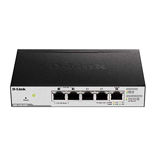 D-Link DGS-1100-05PD 5-Port Gigabit PoE Smart Managed Switch (10/100/1000 Mbit/s, ohne externen Stromanschluss) von D-Link