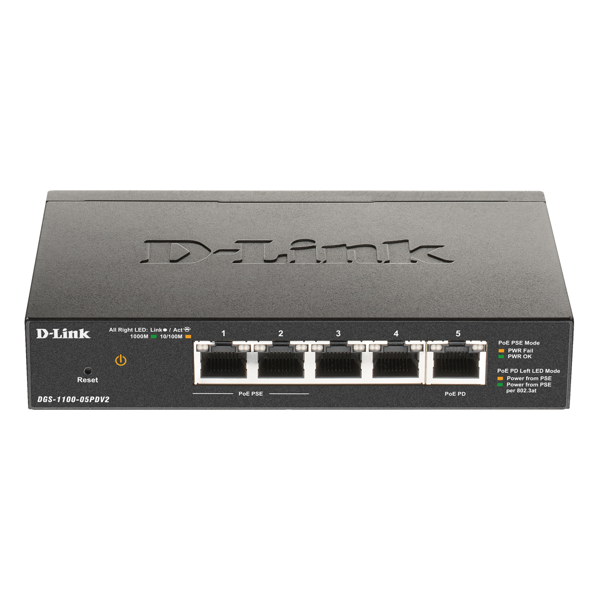 D-Link DGS-1100-05PDV2 Smart Managed Switch 5x Gigabit Ethernet (2x PoE, 8W) von D-Link