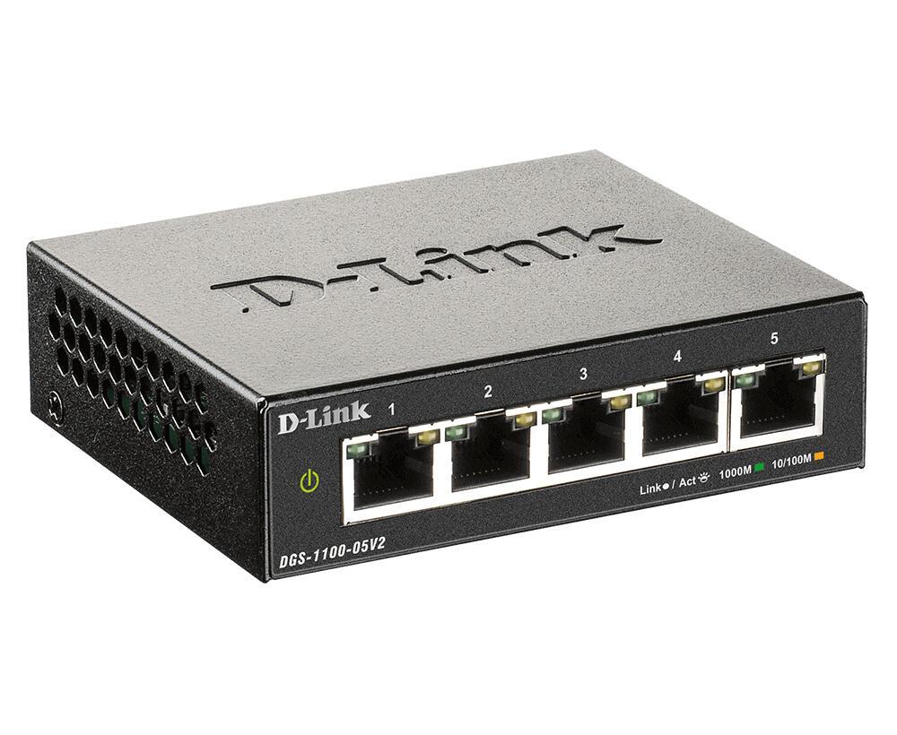 D-Link DGS 1100-05V2 - Switch - Smart - 5 x 10/100/1000 - Desktop - AC 100/240 V von D-Link