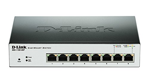 D-Link DGS-1100-08P 8-Port Gigabit PoE Smart Managed Switch (10/100/1000 Mbit/s, ohne externen Stromanschluss) von D-Link