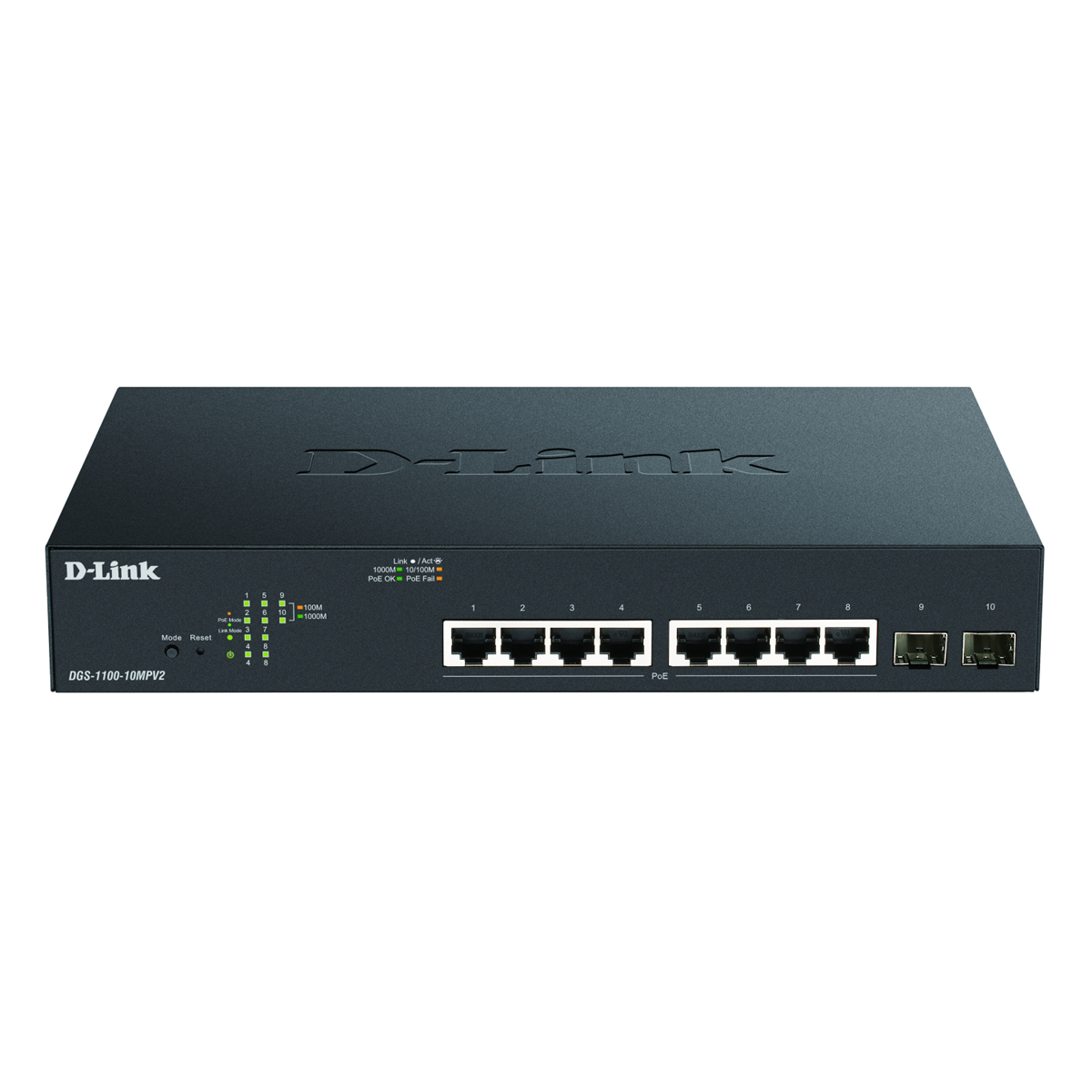 D-Link DGS-1100-10MPV2 Smart Managed Switch [8x Gigabit Ethernet PoE+, 130W, 2x SFP] von D-Link