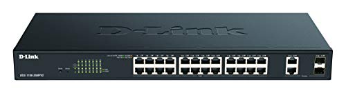 D-Link DGS-1100-26MPV2/E 26-Port Gigabit Max PoE Smart Switch (26 x 10/100/1000 Mbit/s, davon 24 PoE-Ports und 2 Combo-Ports) - Nur EU-Netzkabel von D-Link