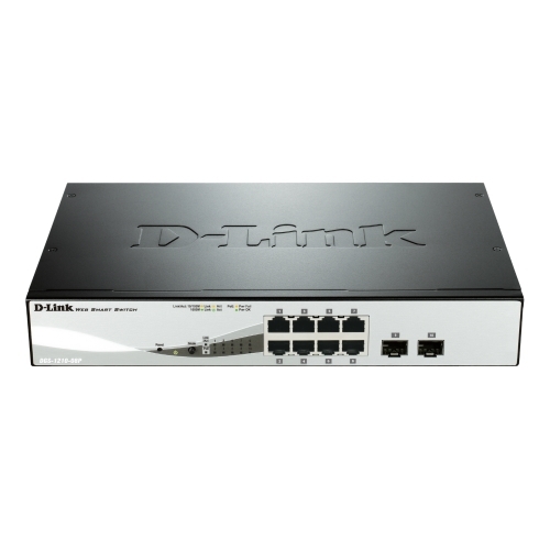 D-Link DGS-1210-08P Smart Managed Switch 8x Gigabit Ethernet (8x PoE, max. 45W), 2x SFP von D-Link
