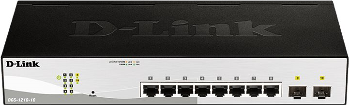 D-Link DGS 1210-10 - Switch - Smart - 8 x 10/100/1000 + 2 x Gigabit SFP - Desktop, an Rack montierbar von D-Link