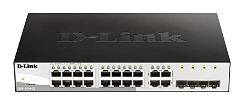 D-Link DGS-1210-20/E 20-Port Gigabit Smart Switch (16 x 10/100/1000 Mbit/s Base-T-Ports und 4 x 100/1000 Mbit/s Combo) - Nur EU-Netzkabel von D-Link