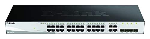 D-Link DGS-1210-24/B Gigabit Smart Managed Switch mit 24 SFP-Anschlüssen, nur UK-Netzkabel von D-Link