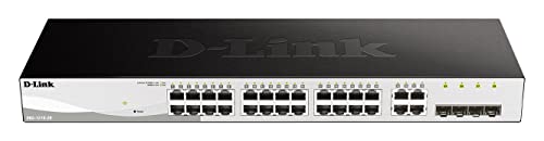 D-Link DGS-1210-28/B 28-Port Layer 2 Smart Managed Gigabit Switch mit 4 x SFP Ports – nur UK-Netzkabel von D-Link