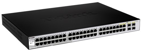 D-Link DGS-1210-48 Smart Managed Gigabit Switch (48 Ports, davon 4 x Combo 10/100/1000 BASE-T/SFP Ports), Schwarz von D-Link