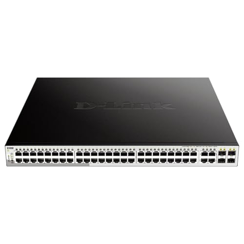 D-Link DGS-1210-52MP Gigabit Smart+ Managed Switch (48 x 10/100/1000 BASE-T PoE-Ports und 4 x 100/1000 Mbit/s Combo-Ports) von D-Link