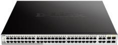 D-Link DGS 1210-52MP - Switch - Smart - 48 x 10/100/1000 (PoE) + 4 x Combo Gigabit - Desktop, an Rack montierbar - PoE (370 W) von D-Link