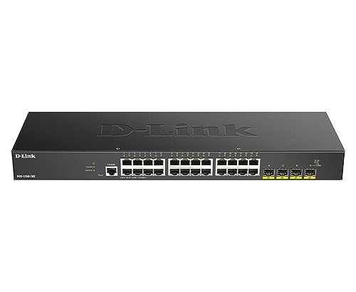 D-Link DGS-1250-28X, 28-Port Layer 2/3 Smart Managed Gigabit Switch (24 x 10/100/1000 Mbit/s BaseT Port, 4 x 10G SFP+ Slot, 19" Metallgehäuse) von D-Link