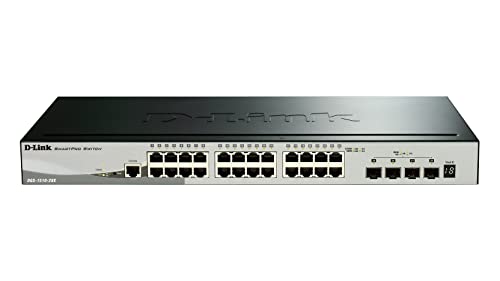D-Link DGS-1510-28X/E, 28-Port Smart Managed Gigabit Stack Switch (24x 10/100/1000 Mbit/s Ports, 4x 10G SFP+) - Nur EU-Netzkabel von D-Link