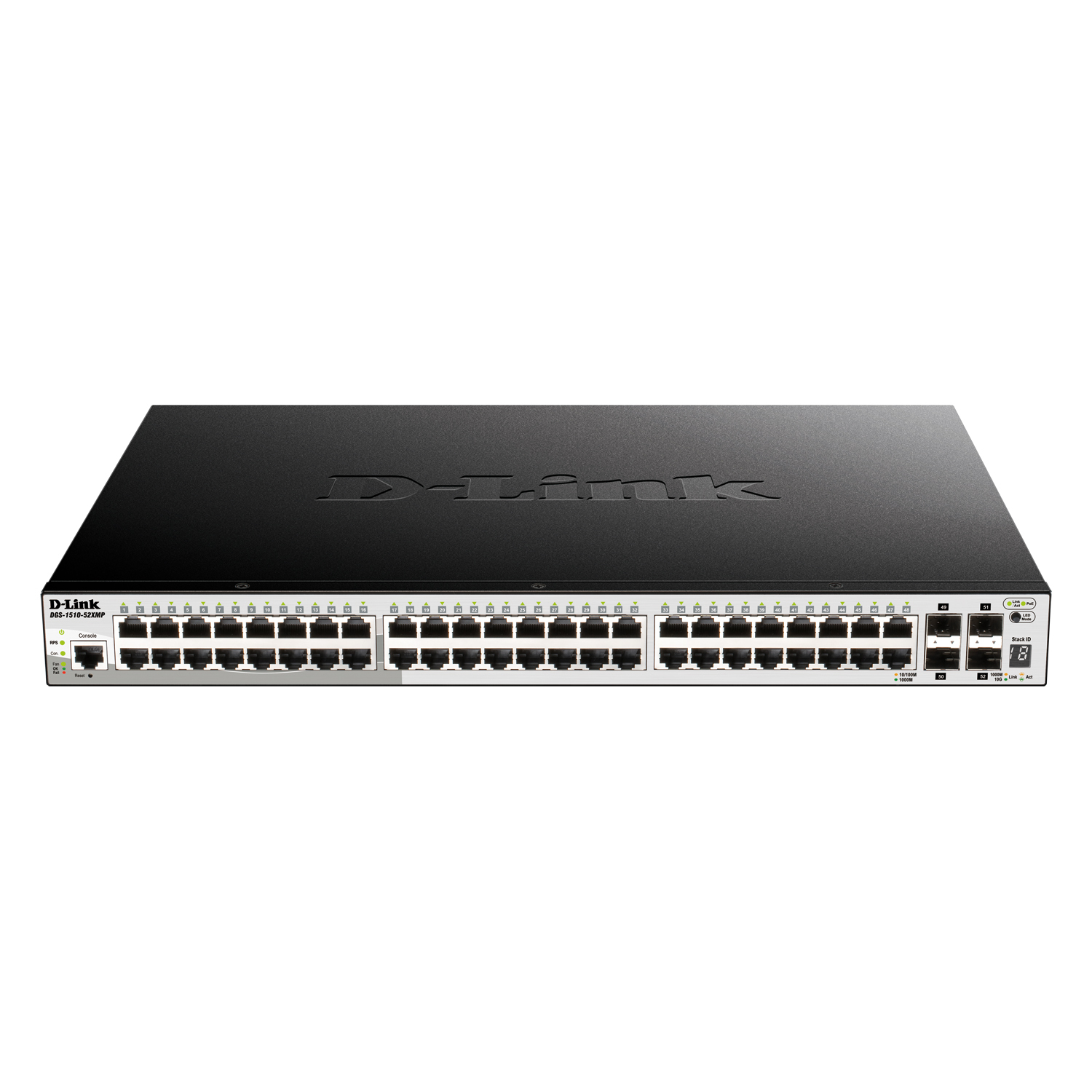 D-Link DGS-1510-52XMP Smart Managed Switch 48x Gigabit Ethernet PoE+ (max. 370 W), 4x 10 Gbit/s SFP+ von D-Link