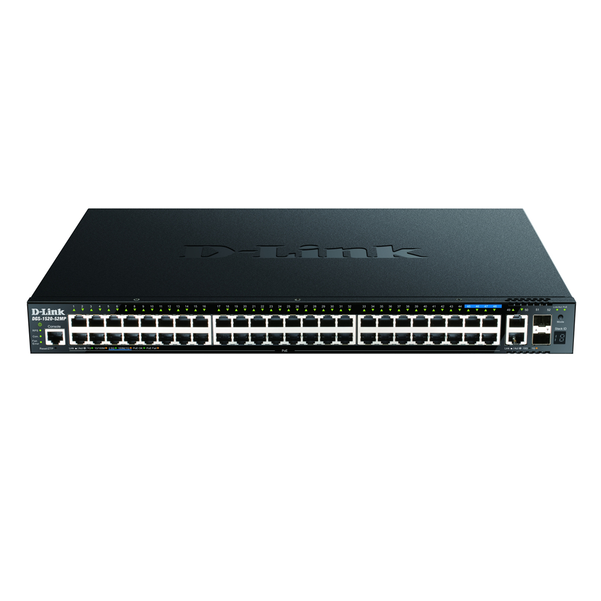 D-Link DGS-1520-52MP Smart Managed Switch [44x Gigabit, 4x 2.5 Gbit/s und 2x 10 Gbit/s Ethernet, 2x 10 Gbit/s SFP+] von D-Link