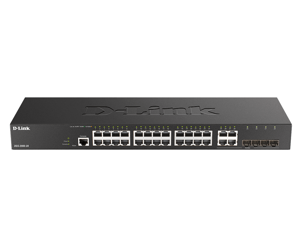 D-Link DGS 2000-28 - Switch - L3 - managed - 24 x 10/100/1000 + 4 x Fast Ethernet/Gigabit SFP, kombiniert - an Rack montierbar D-Link DGS 2000-28 - Switch - L3 - managed - 24 x 10/100/1000 + 4 x Fast Ethernet/Gigabit SFP, kombiniert - an Rack montierbar von D-Link