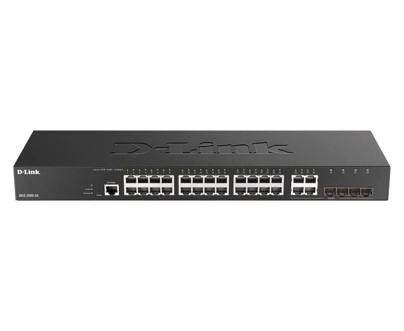 D-Link DGS 2000-28 - Switch - L3 - managed - 24 x 10/100/1000 + 4 x Fast Ethernet/Gigabit SFP, kombiniert - an Rack montierbar von D-Link